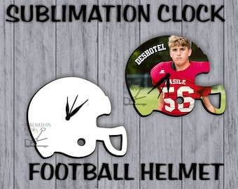 CLOCK FACE Football HELMET Sublimation Blanks Picture Frame Personalized Custom diy Wall Decor Gifts wall clock home decor wood mdf Sports