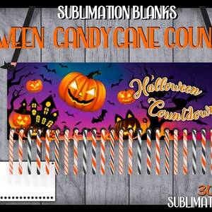 VINTAGE HALLOWEEN Decorations cute haunted house and pumpkin PNG Sublimation Design Digital Download Candy Cane Countdown Printable diy