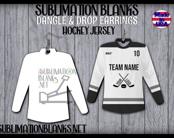 Double Sided Sublimation Blanks Earring Blanks HOCKEY JERSEY Earrings Long Sleeve Shirt TSHIRT Sublimation Wholesale Prices Multiple Sizes