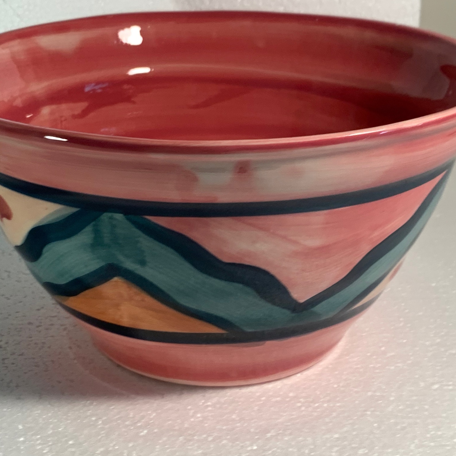 Gail Pittman Pottery Bowl Pink Azalea Pattern Discontinued Etsy