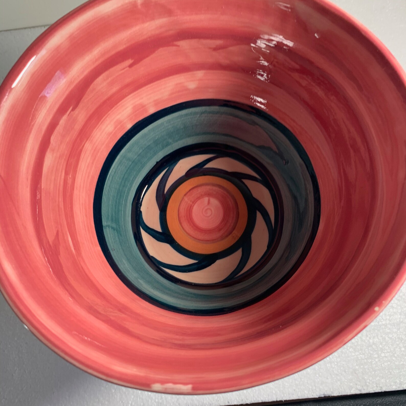 Gail Pittman Pottery Bowl Pink Azalea Pattern Discontinued Etsy