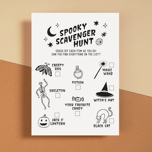Kids Halloween Game, Kids Halloween Scavenger Hunt Game, Halloween Search and Find Game, Kids Halloween Party, Halloween Party Printable