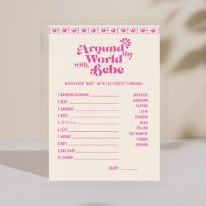 Around the World Fiesta Baby Shower Game Printable Instant Download