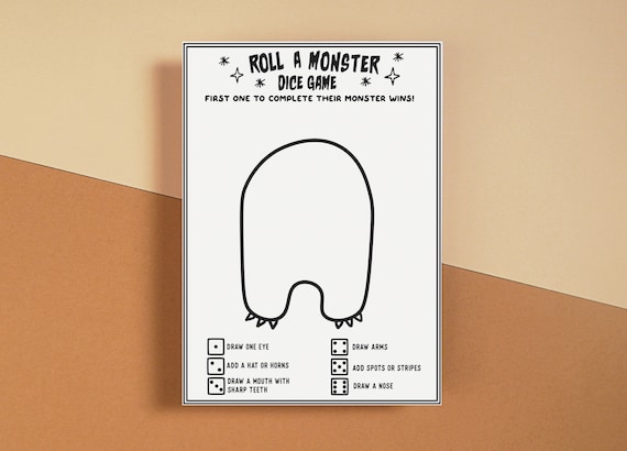 Kids Halloween Game, Kids Halloween Dice Game, Halloween Monster Game, Kids Halloween Party, Halloween Party Printable