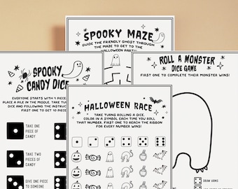 Halloween Kids Game Bundle, Halloween Candy Dice, Halloween Dice Game, Halloween Kids Printable