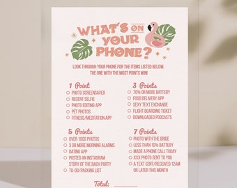 Tropical Palm Springs Bachelorette Drinking Game | Flamingo Pool Party Bachelorette Phone Game | Bach and Boozy Phone Drinking Game