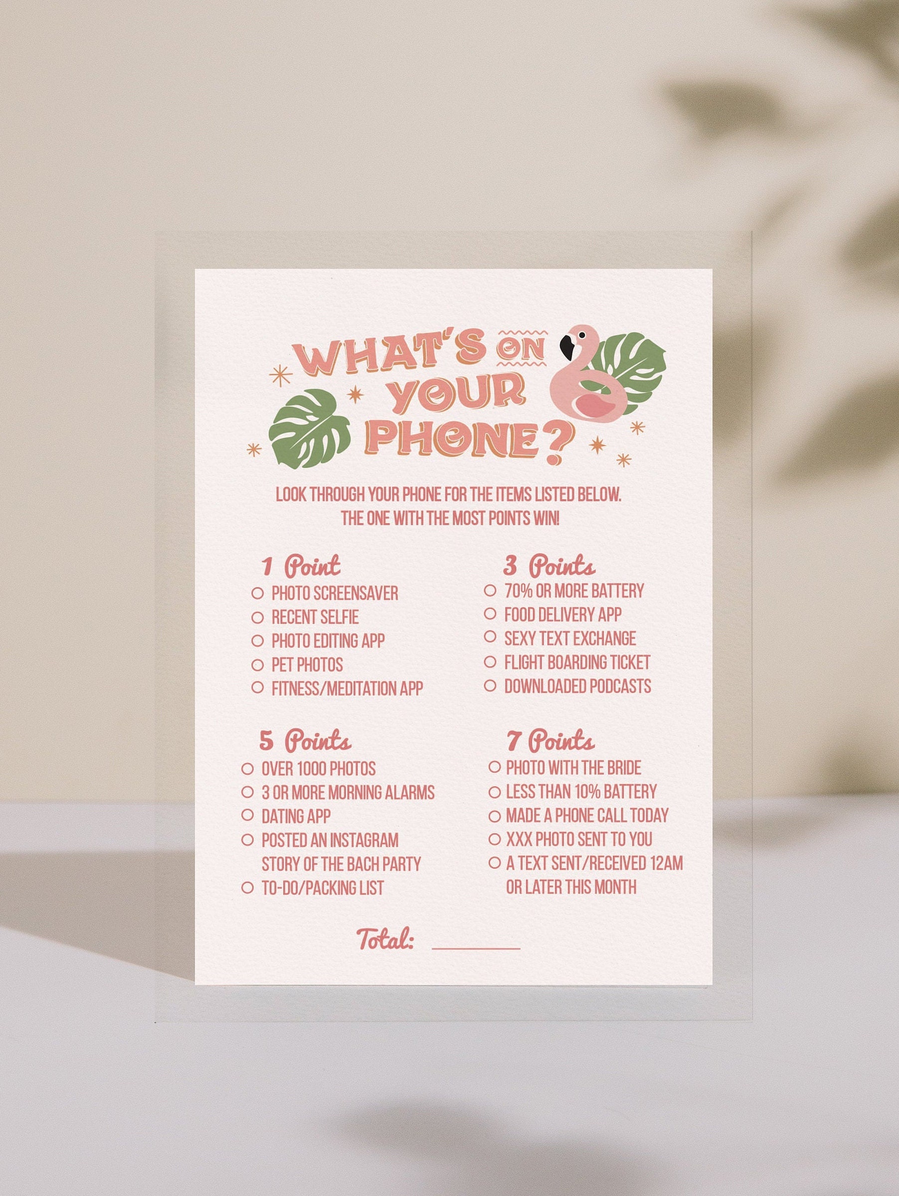tropical palm springs bachelorette drinking game flamingo etsy new zealand