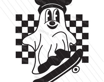 Halloween Skater Ghost Toddler Halloween Shirt Cricut SVG Halloween Kids SVG Ghost PNG