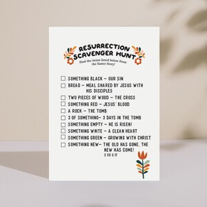 Easter Scavenger Hunt Game for Kids | Christian Easter Story Kid Game Scavenger Hunt | Easter Story Kid Game Printable Download