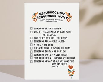 Easter Scavenger Hunt Game for Kids | Christian Easter Story Kid Game Scavenger Hunt | Easter Story Kid Game Printable Download