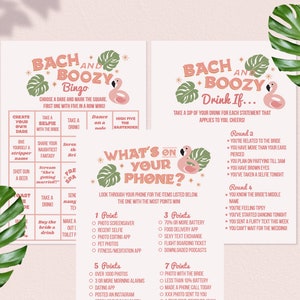 Palm Springs Bachelorette Game Bundle Tropical Pool Party Flamingo Bachelorette Games Bachelorette Instant Download Printable Games