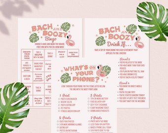 Palm Springs Bachelorette Game Bundle Tropical Pool Party Flamingo Bachelorette Games Bachelorette Instant Download Printable Games