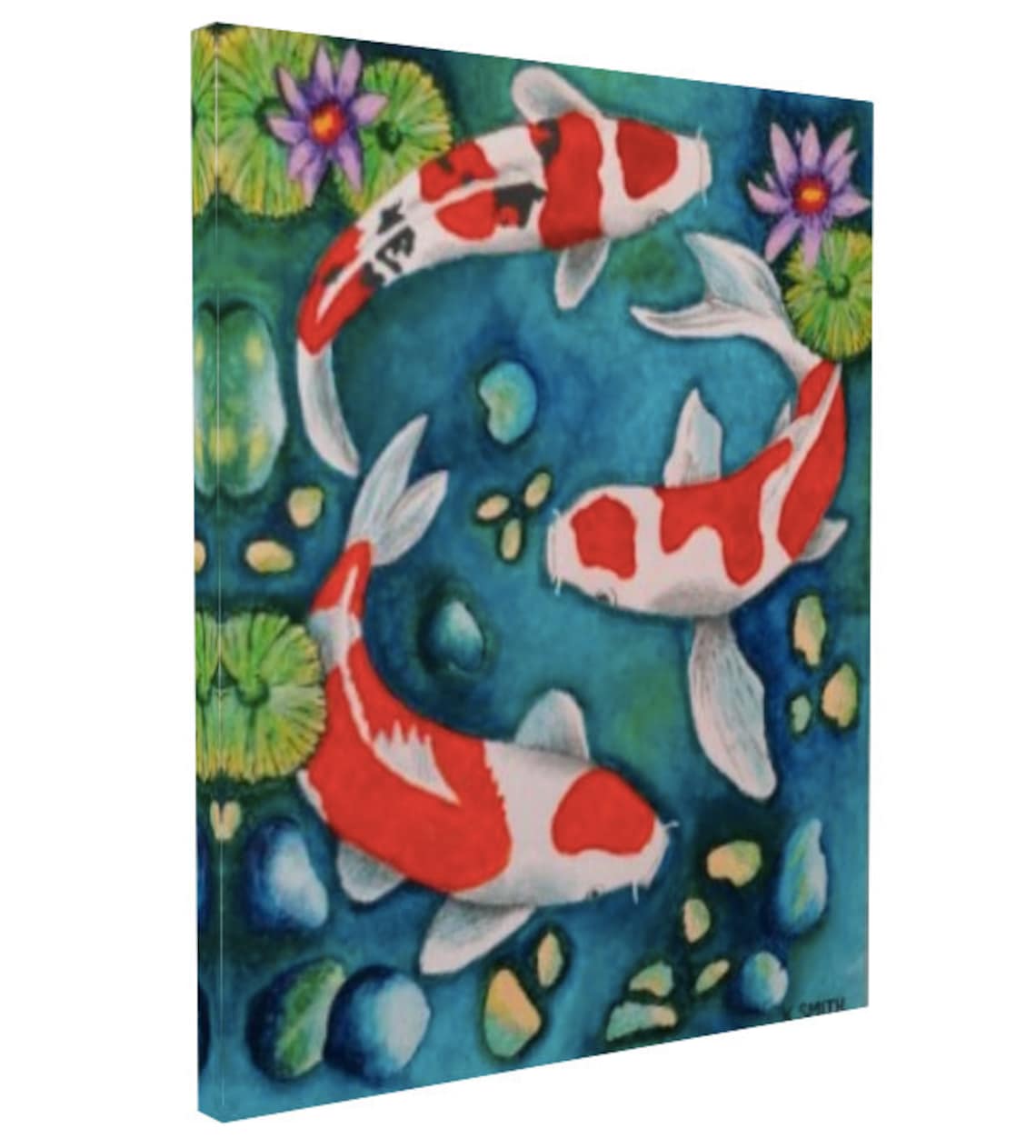 Koi Fish Painting Acrylic Painting Wall Art Home Decor Etsy Koi Fish Painting Acrylic Painting Wall Art Home Decor Etsy