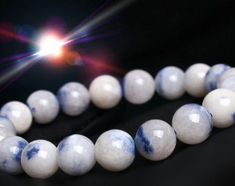 Bracelet DUMORTIERITE BLEU en QUARTZ. (Troisième œil et chakra coronal)