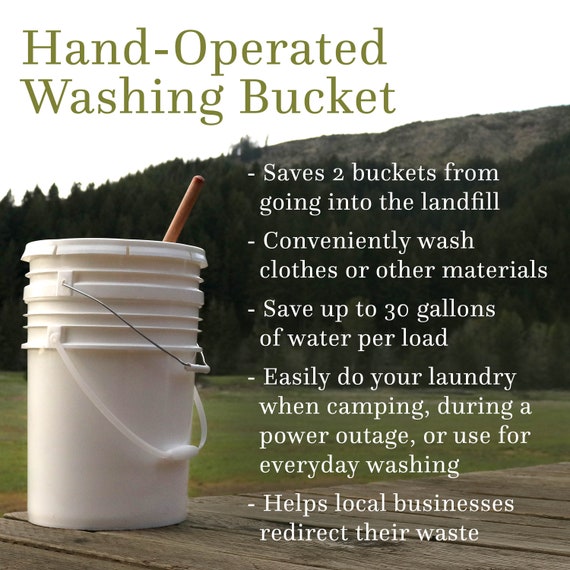 Hand-operated Washing Bucket, Upcycled Hand-operated Washing Machine, Wash Clothes Camping, Power Outage Prep, Apartment Washing Machine 