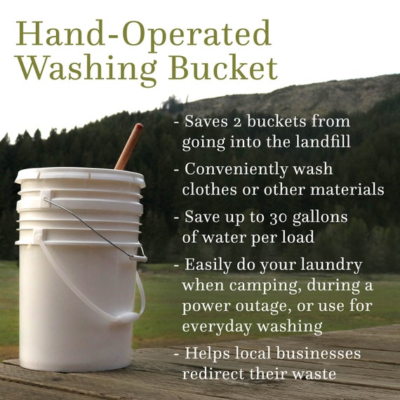 Hand-operated Washing Bucket, Upcycled Hand-operated Washing Machine, Wash  Clothes Camping, Power Outage Prep, Apartment Washing Machine 