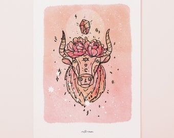 Taurus Watercolour Print