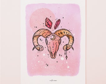 Aries Watercolour Print