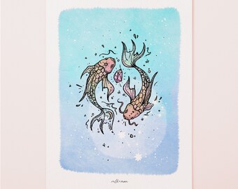 Pisces Watercolour Print