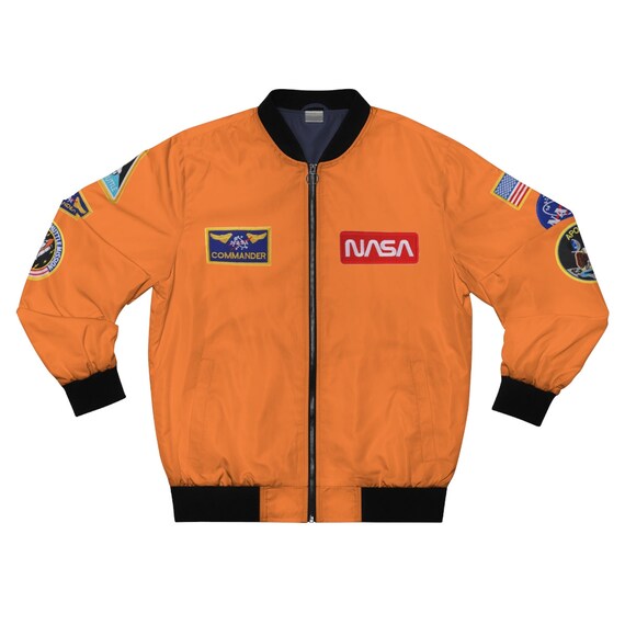 Men's AOP Orange Nasa Bomber Jacket