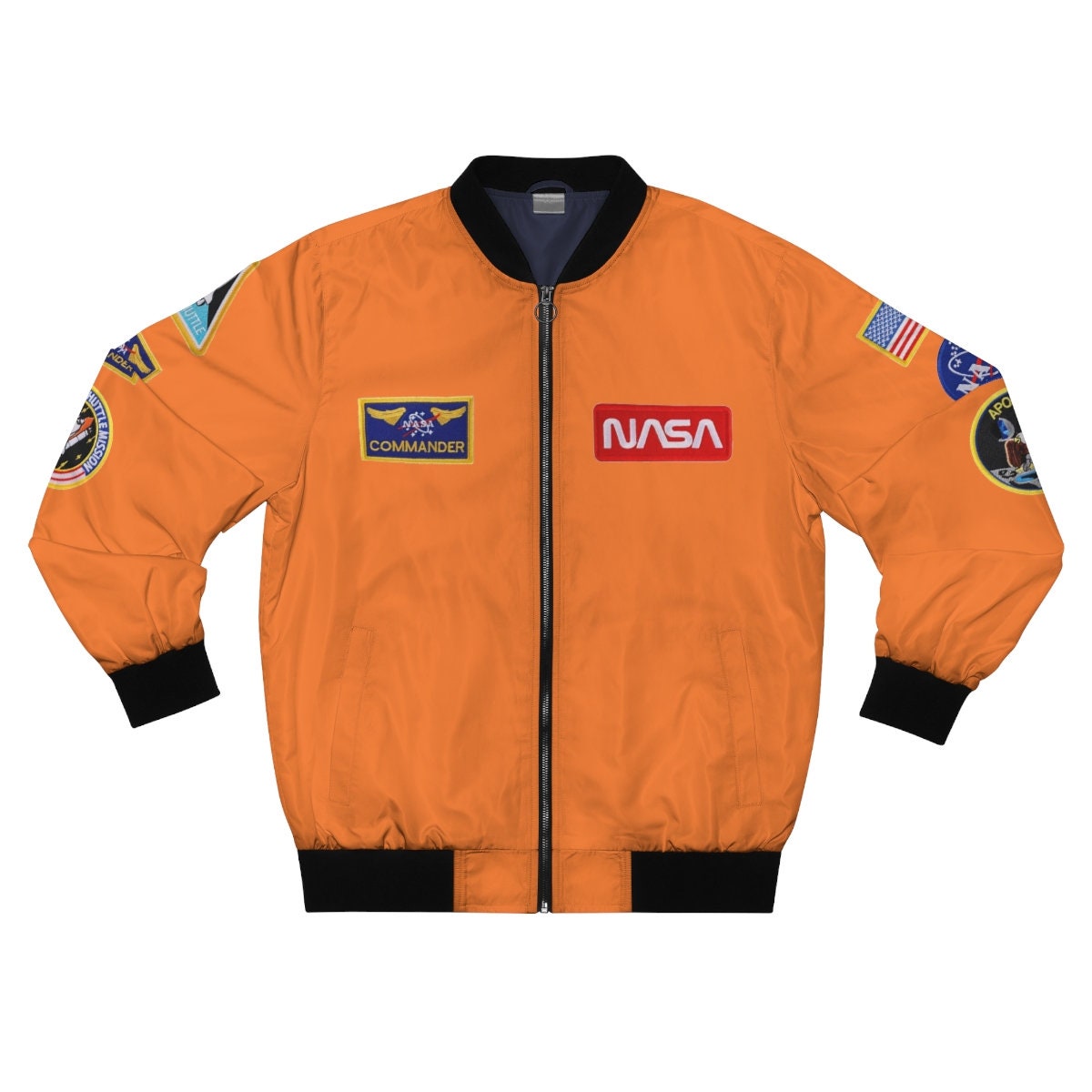 bomber jacket with orange inside
