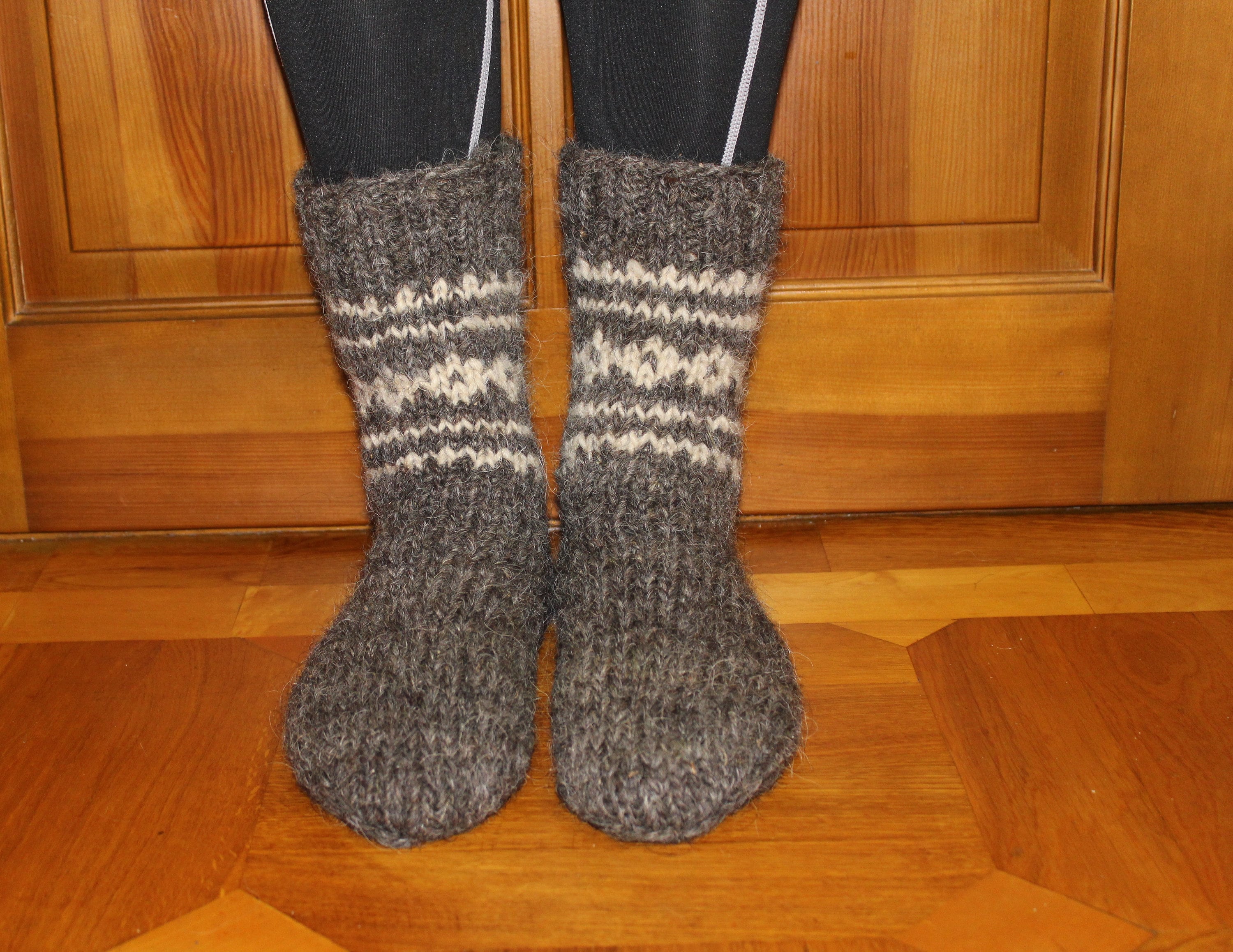 Sheep's Wool Socks 100% Natural Warm Handmade Casual | Etsy