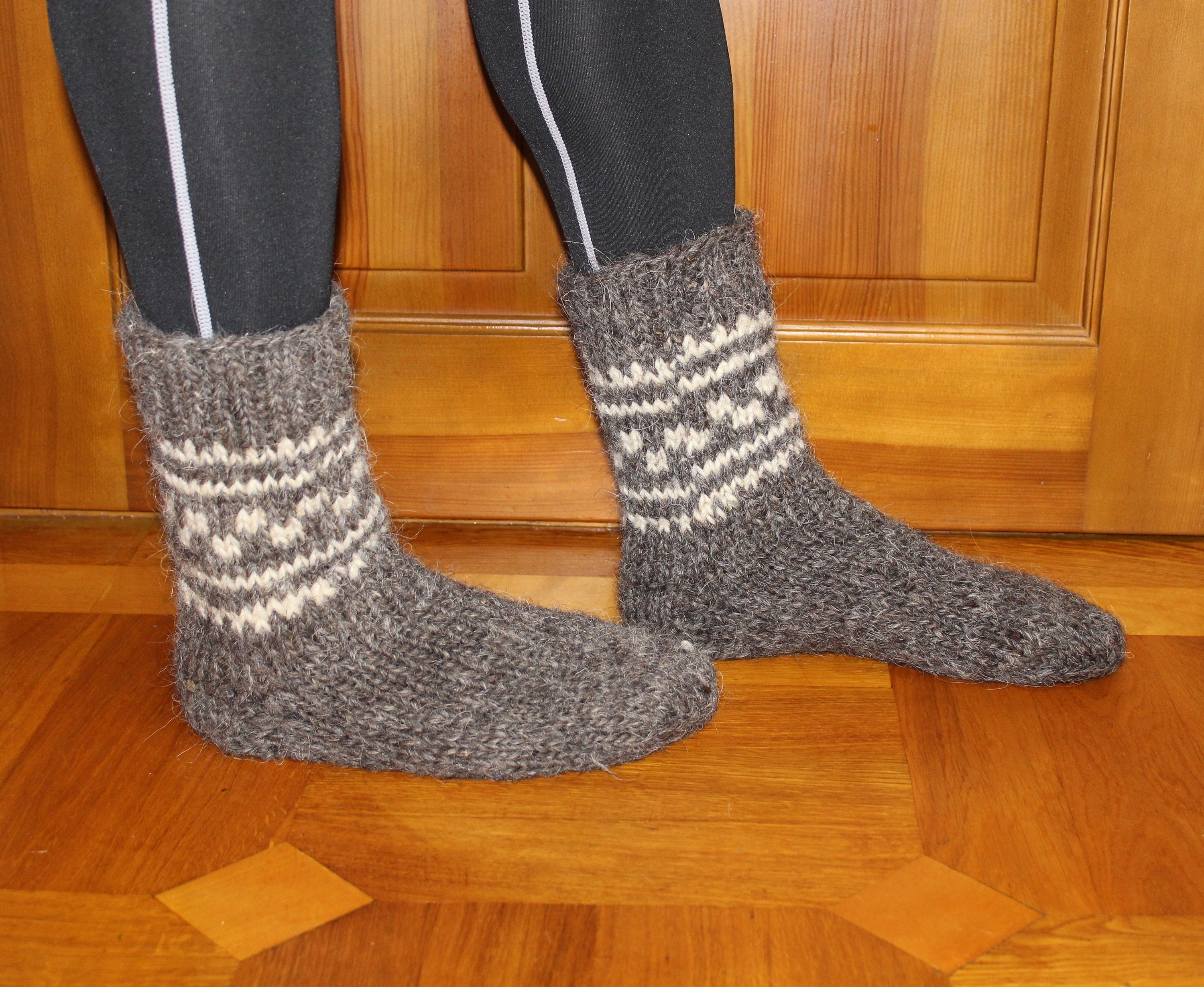Sheep's Wool Socks 100 Natural Warm Handmade Casual Etsy