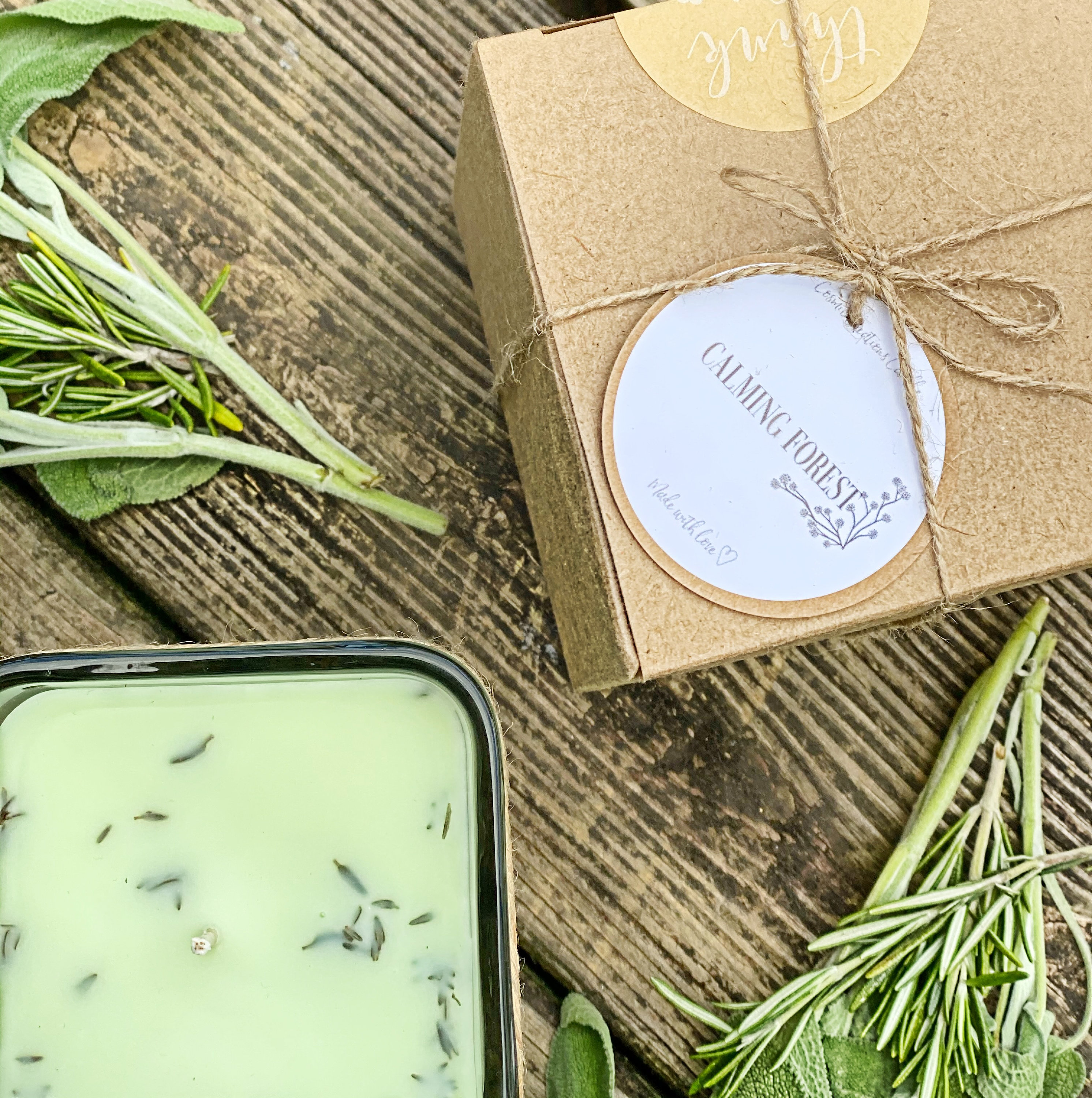 Calming Forest Sage Candle Rosemary Candle Pine Candle Etsy