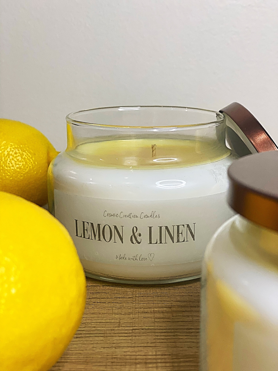 Lemon & Linen Lemon Candle Linen Candle Clean Cotton Etsy