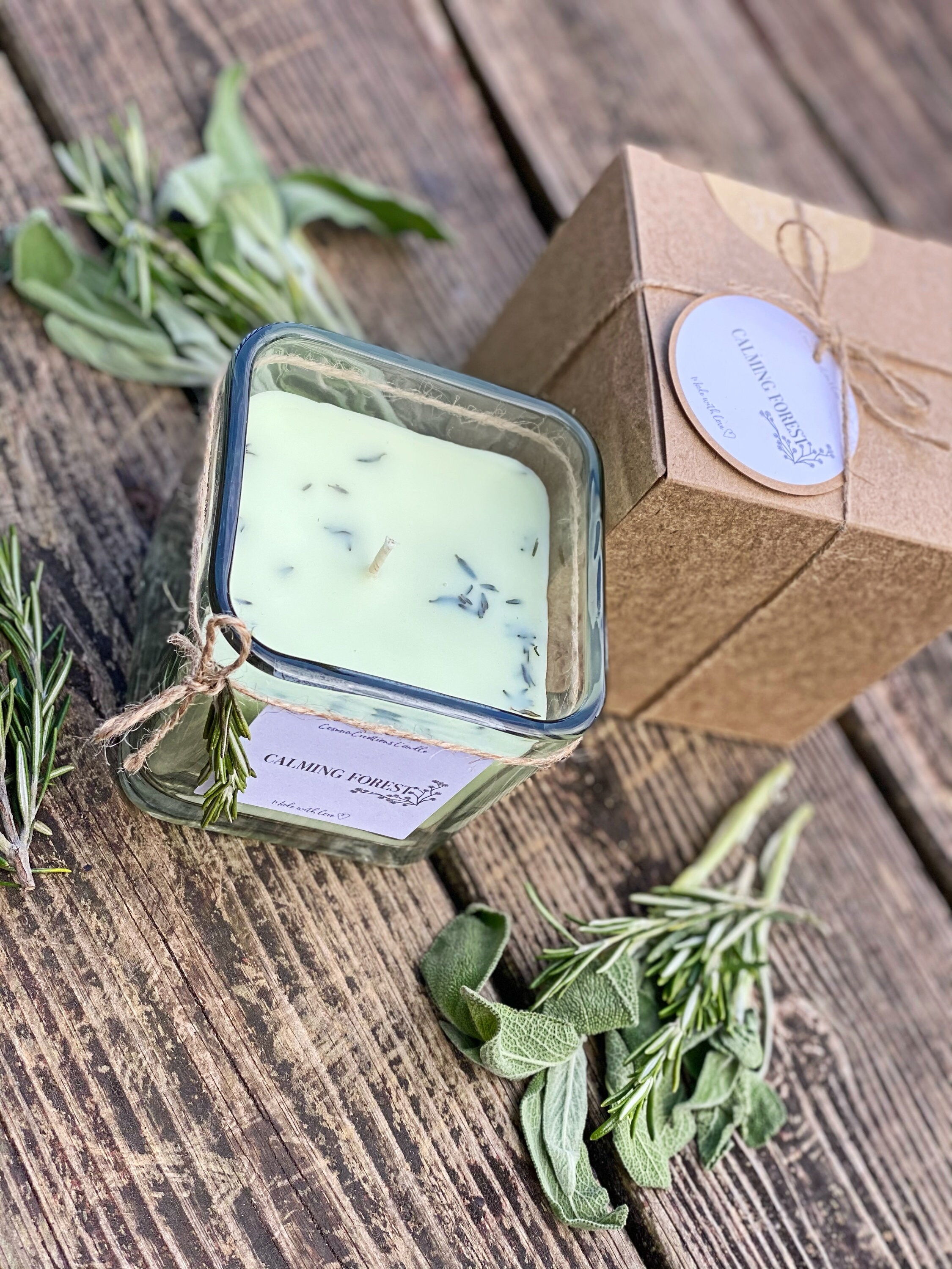 Calming Forest Sage Candle Rosemary Candle Pine Candle Etsy