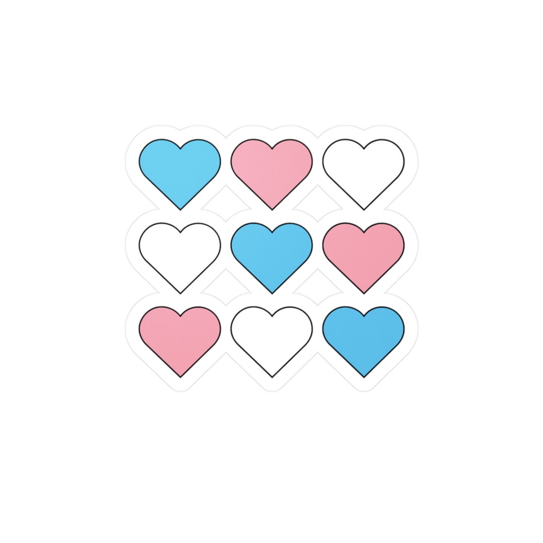 Trans Pride Hearts Vinyl Decal Sticker - Etsy