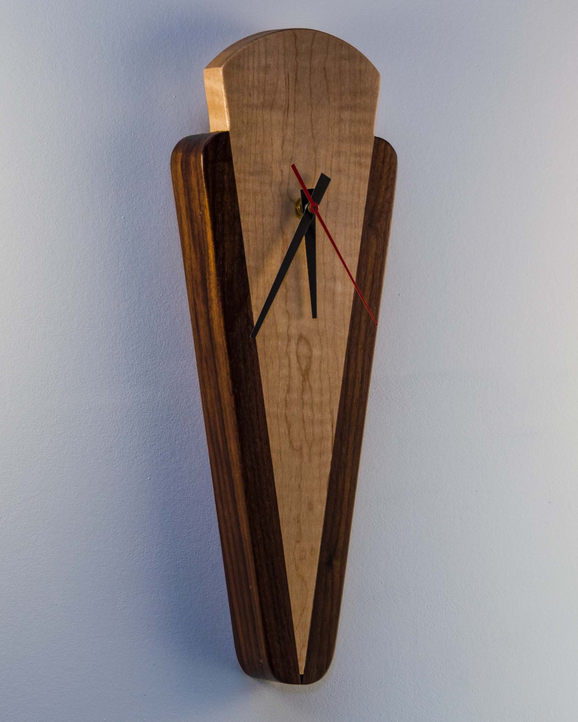 Natural Wood Art Deco Wall Clock Etsy