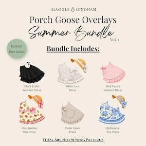 Porch Goose Digital Summer Outfits Bundle, Printable Goose Clothes PNG Overlay (Digital Download)