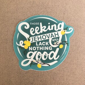 Diese, die Jesus suchen, werden nichts Gutes Ps 34:10 - Teal + Lemon - 2022 Jahr Text - Die geschnittenen Vinyl Aufkleber - matte Oberfläche