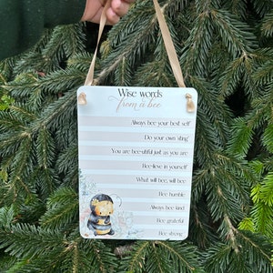 Positivity bee hanging sign | home decor | bee | mental health | positivity | gift