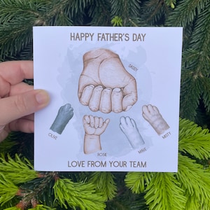 Gepersonaliseerde kaart voor vaderdag vaders team vuistbult