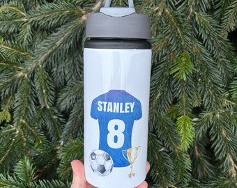 Football shirt water bottle | personalised water bottle | kids | back to school | birthday gift | football