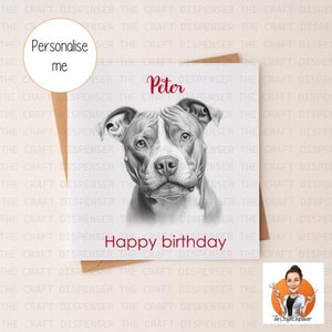 Pittbull Hund | Geburtstagskarte | personalisierte Karte | Mama | Papa | nan | Schwester | Freund