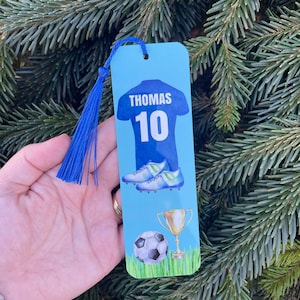 Marque-page en métal personnalisé sur le thème du football, cadeau de lecture pour garçon, fille, enfant