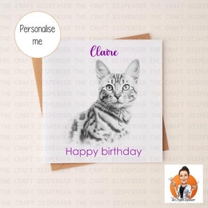 Bengal-Katze | Geburtstagskarte | personalisierte Karte | Mama | nan | Schwester | Freund