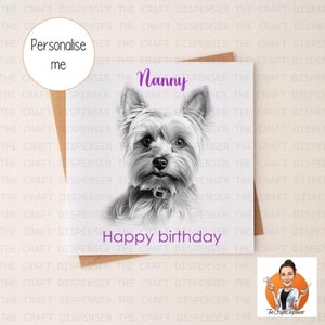 Yorkshire Terrier Hund | Geburtstagskarte | personalisierte Karte | Mama | Papa | nan | Schwester | Freund