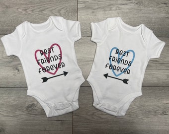 Best friends forever matching baby vest | besties | best friend forever | matching photo outfit | pregnancy announcement | bodysuit