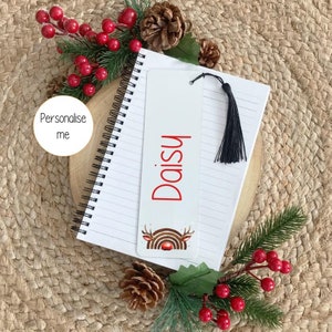 Christmas reindeer bookmark | stocking filler | kids bookmark | Christmas gift | personalised gift | reading bookmark | reindeer rainbow