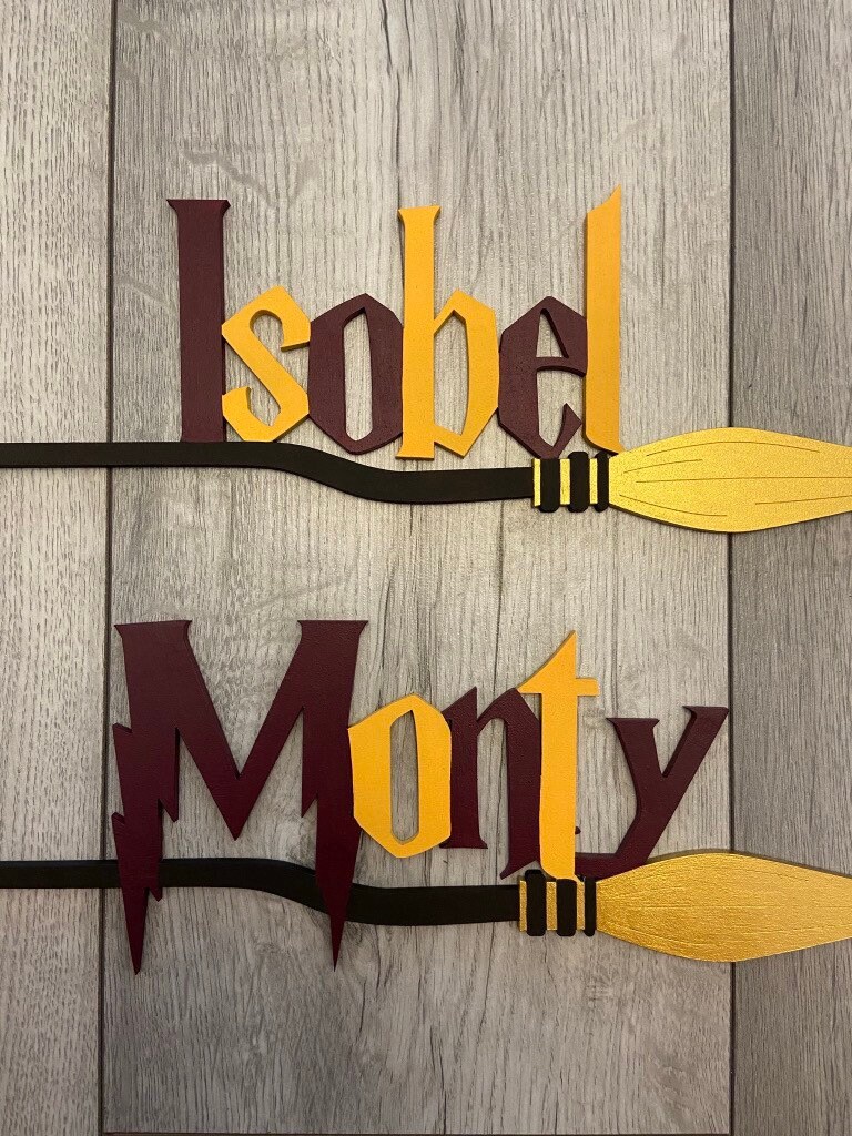 Personalised Name Broomstick Wizard Witch Etsy