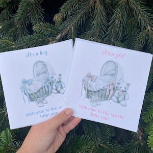 Nieuwe babykaart | gefeliciteerd kaart | babyjongen | babymeisje | babyshowerkaart