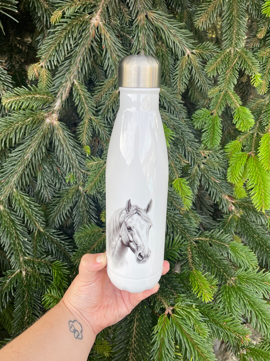 Horse Water Bottle Double Walled Bottle Stainless Steel Etsy