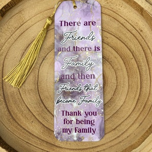 Personalised friends family metal bookmark book mark gift reader reading tassel