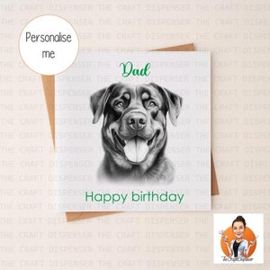 Rottweiler Hund | Geburtstagskarte | personalisierte Karte | Mama | Papa | nan | Schwester | Freund