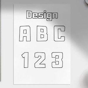 PDF Sewing Pattern / Template for Applications of Alphabet & Numbers - square layout