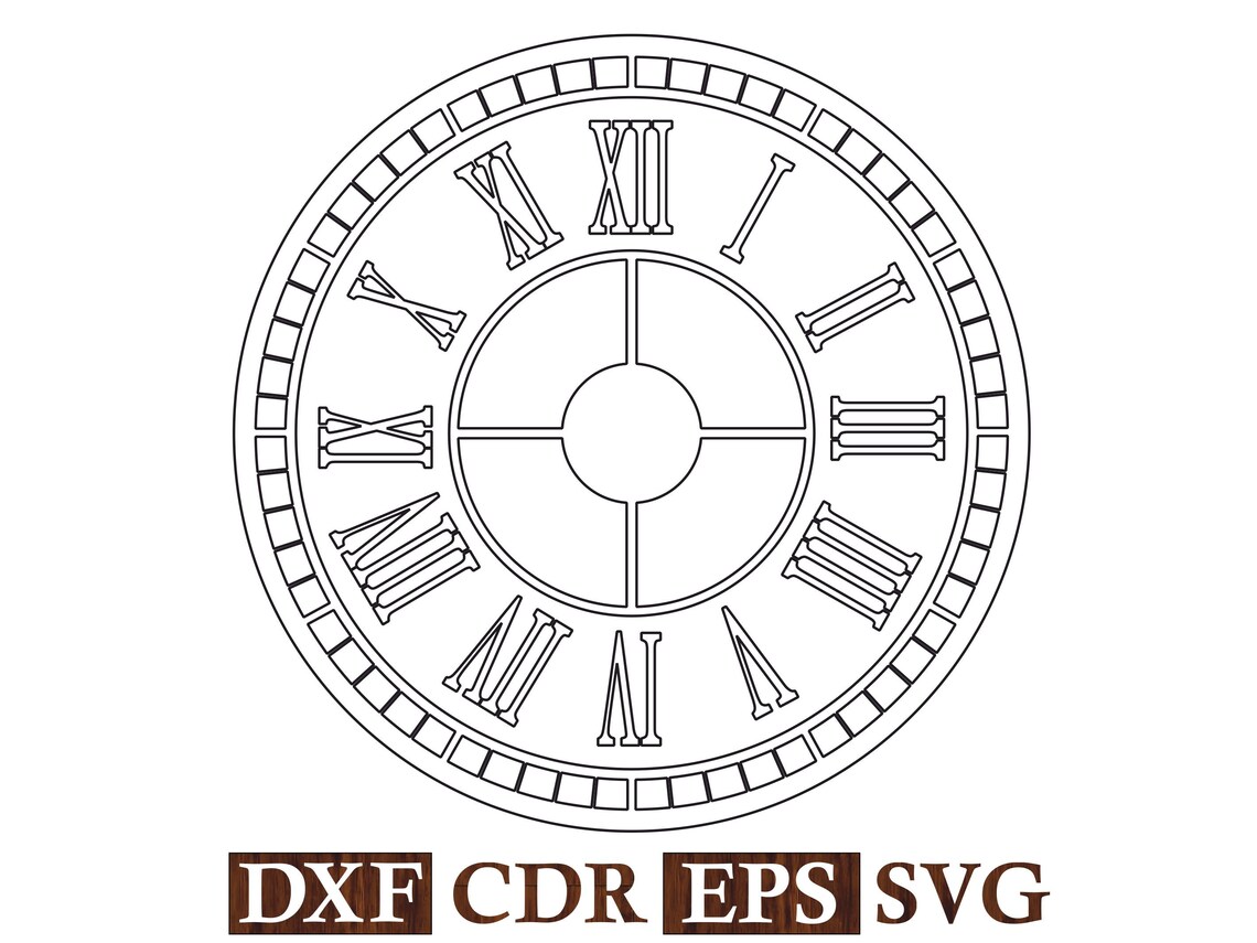 Wall Clock Classic Dial Vector files for CNC Router Laser Etsy
